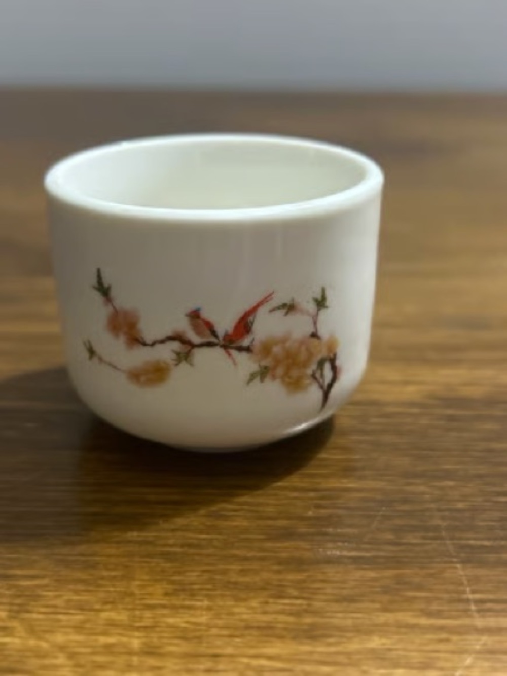 White Porcelain Floral Bird Accent Vase